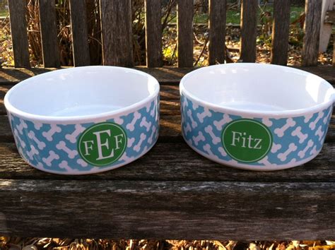 Set of Two Personalized Dog Bowls Monogrammed Dog by PinkWasabiInk, $52 ...