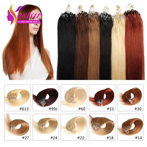 Micro Loop Ring Hair Extensions Brazilian Virgin Hair Easy Loop Off Nano Micro Loop Hair ...