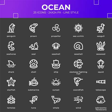 Ocean Icon Pack With White Color 16906780 Vector Art at Vecteezy