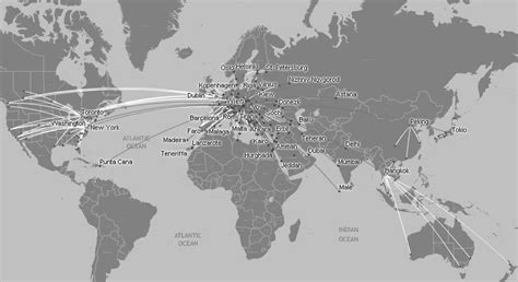 Austrian Airlines Route Map