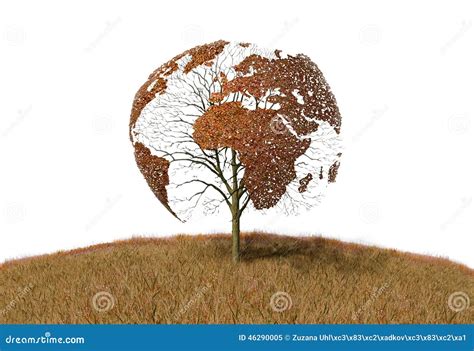 World Map On A Tree Royalty-Free Stock Photography | CartoonDealer.com ...