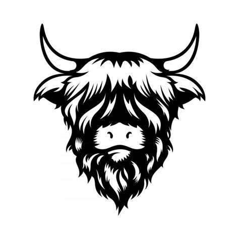 Highland cow head design on white background. Farm Animal. Cows logos ...