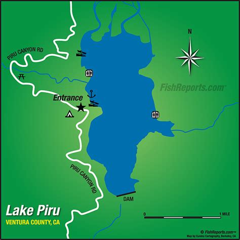 Lake Piru - Fish Reports & Map