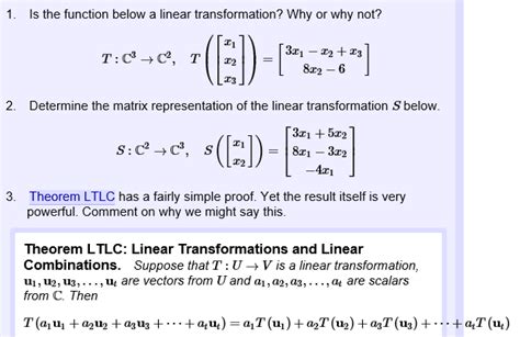 Solved Is the function below a linear transformation? Why or | Chegg.com