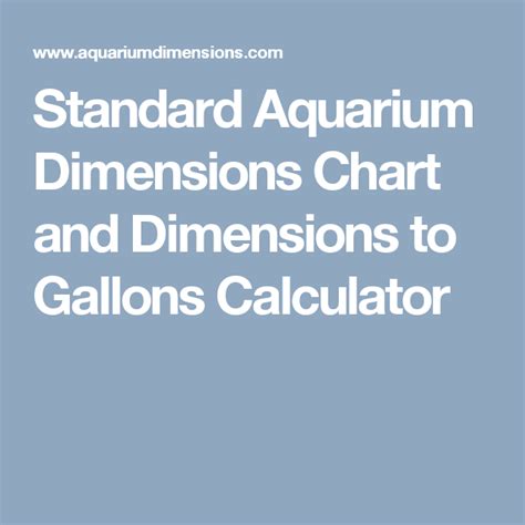 Standard Aquarium Dimensions Chart and Dimensions to Gallons Calculator 75 Gallon Aquarium, Fish ...