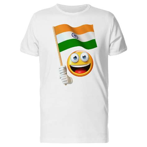 Smartprints - Happy Emoji With Indian Flag Tee Men's -Image by ...