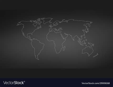 Linear world map editable stroke isolated Vector Image