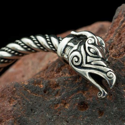 Viking Arm Ring - Sterling Silver | Celtic Dragon Heads Bracelet ...