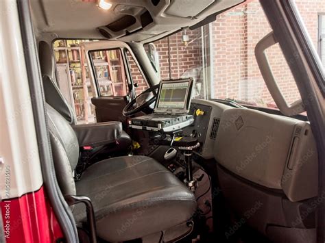 inside fire truck cab Stock Photo | Adobe Stock