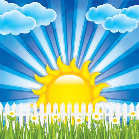 Cartoon spring background bright vector Vectors graphic art designs in ...