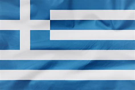 Premium Photo | A blue and white flag with the word greece on it.