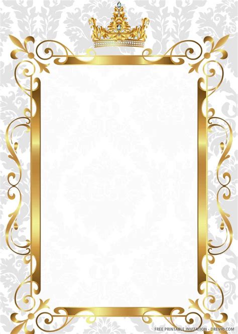 (FREE PRINTABLE) – Gold Royal Wedding Invitation Templates | Download Hundreds FREE PRINTABLE ...