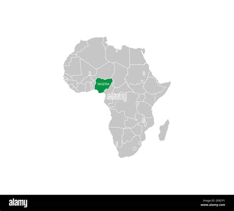 Nigeria on africa map vector. Vector illustration Stock Vector Image ...