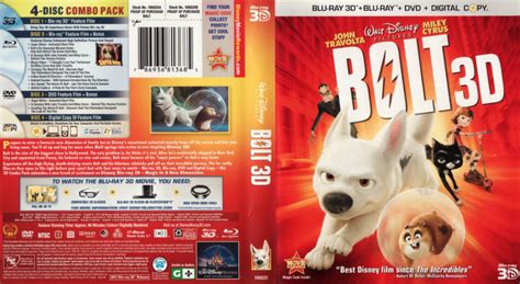 BOLT 3D (2011) R1 BLU-RAY COVER & LABELS - DVDcover.Com