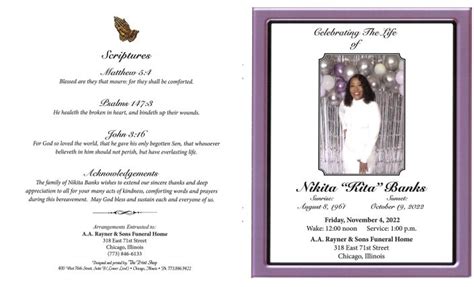 Nikita Banks Obituary | AA Rayner and Sons Funeral Homes