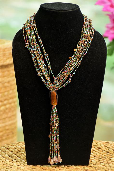 Multi Layered Beaded Necklace - Colorful Beads - Art Jewelry Women Accessories | World Art Community