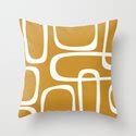 Midcentury Modern Retro Loop Pattern in Mustard Gold and White Throw ...