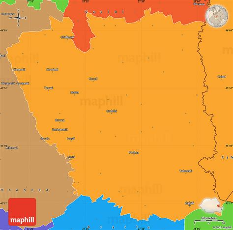 Political Simple Map of Galati