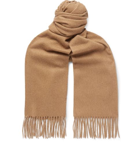 Auralee - Fringed Camel Hair Scarf - Brown Auralee