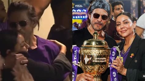 Shah Rukh Khan kisses wife Gauri Khan in rare PDA post KKR win, fans ...