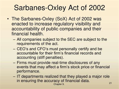 Overview Of The Sarbanes Oxley Act | emr.ac.uk