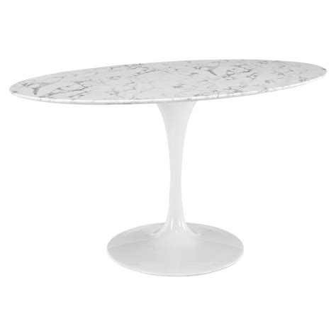 Lippa 60" Oval Shaped Dining Table - Artificial Marble Top | DCG Stores