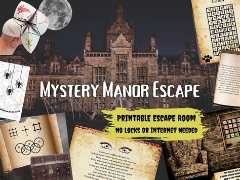 Escape Room Game. Mystery Manor Printable Adventure for | Etsy UK