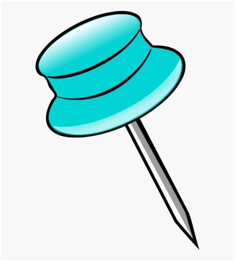 Light Blue Push Pin Clipart - Pin Clipart, HD Png Download - kindpng