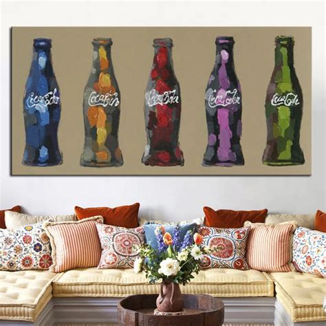 Aliexpress.com : Buy 5 Coke Bottles Oil Painting Wall Art for Home ...