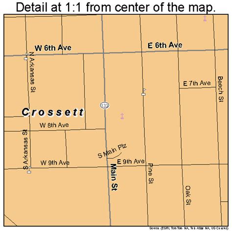 Crossett Arkansas Street Map 0516240