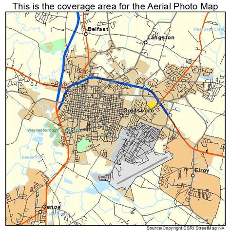 Aerial Photography Map of Goldsboro, NC North Carolina