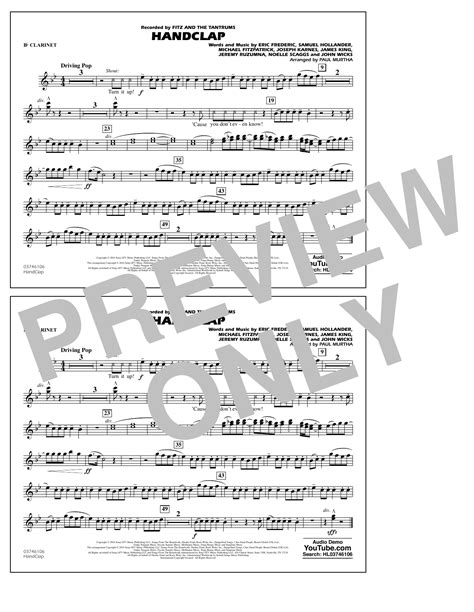 HandClap - Bb Clarinet by Paul Murtha Sheet Music for Marching Band at ...