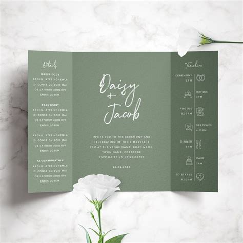 Sage Green Wedding Invitation Simple Wedding Invitation | Etsy in 2022 | Minima… | Minimal ...