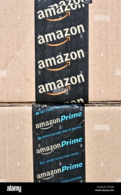 An Amazon Prime box with Amazons signature tape Stock Photo - Alamy