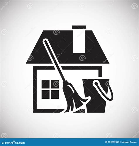 Cleaning House Icon on White Background for Graphic and Web Design ...