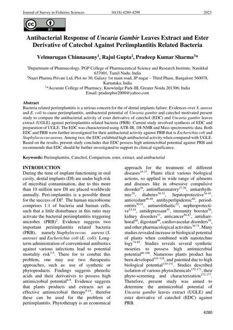 (PDF) Antibacterial Response of Uncaria Gambir Leaves Extract and Ester ...