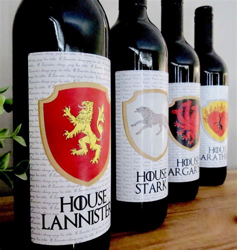 Game of Thrones Wine Labels Digital File Wedding Table Centrepiece ...