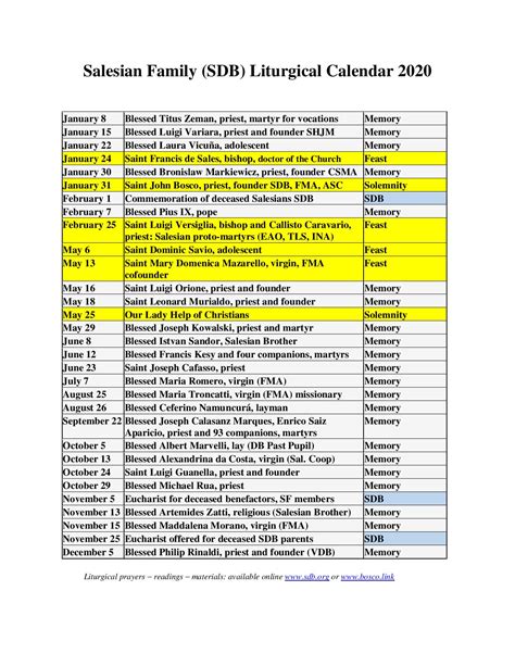 Free Printable Catholic Liturgical Calendar 2024 - Printable Templates Free