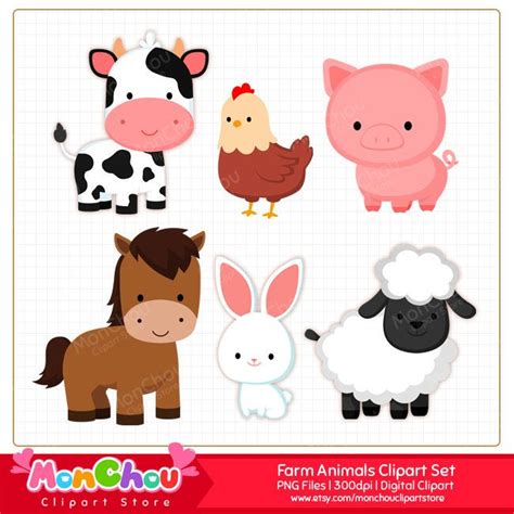 Farm Animals Clipart - Clip Art For Commercial and Personal Use | Animal clipart, Baby farm ...