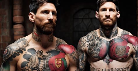 The Art on Lionel Messi's Skin Tattoos