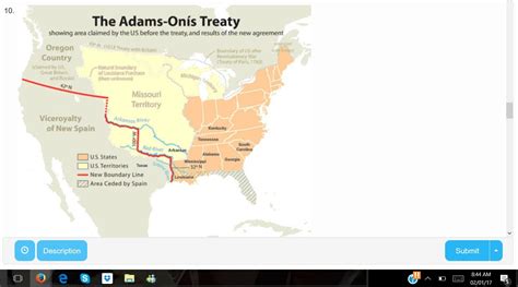 look at the map above. Based on your knowledge of the Adams-Onis Treaty ...