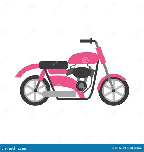 Pink Motorcycle from Side View - Motor Bike Vehicle Stock Vector - Illustration of speed, wheel ...