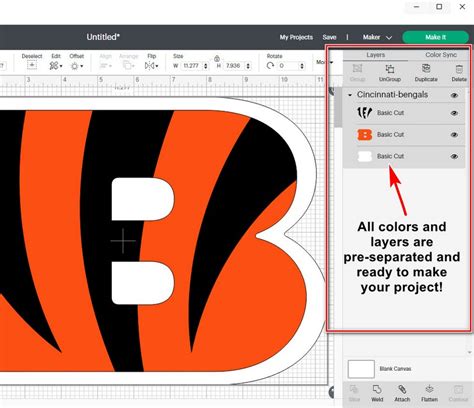 Cincinnati Bengals Logo SVG, Layered Cut File for Cricut