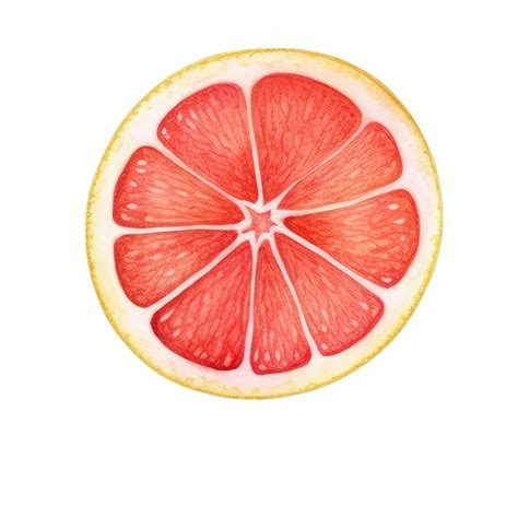 Premium Photo | A drawing of a grapefruit with a yellow section.