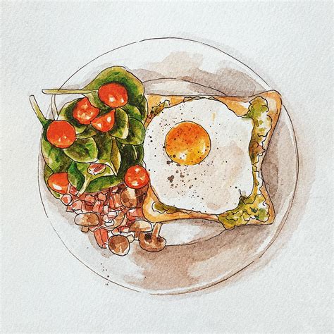 Food Watercolour Illustration on Behance | Рисунки еды, Иллюстрации еды, Еда в живописи