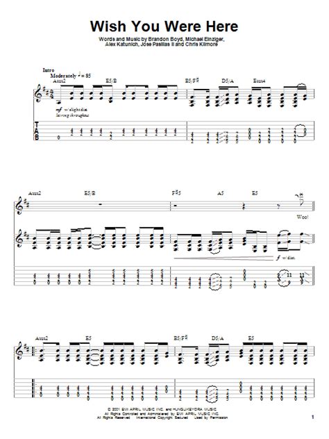 Wish You Were Here by Incubus - Guitar Tab Play-Along - Guitar Instructor