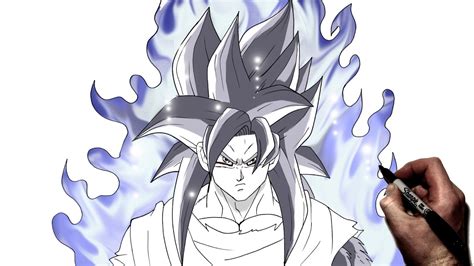 How To Draw Goku SSJ4 MUI | Step By Step | Dragon Ball - YouTube