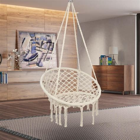 SalonMore Boho Style Rattan Chair Hanging Hammock Swing Chairs ...