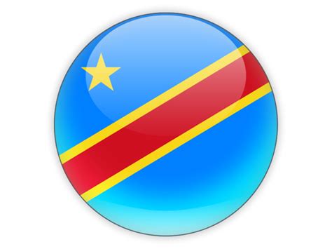 Round icon. Illustration of flag of Democratic Republic of the Congo