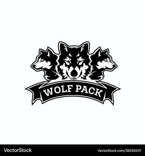 Wolf pack logo Royalty Free Vector Image - VectorStock